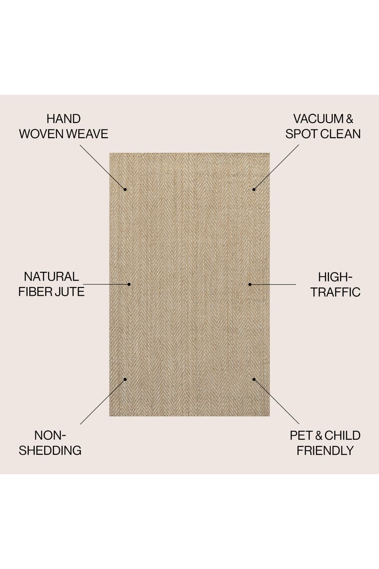 Espina Hand Woven Herringbone Chunky Jute Area Rug, Alternate, color, Ivory