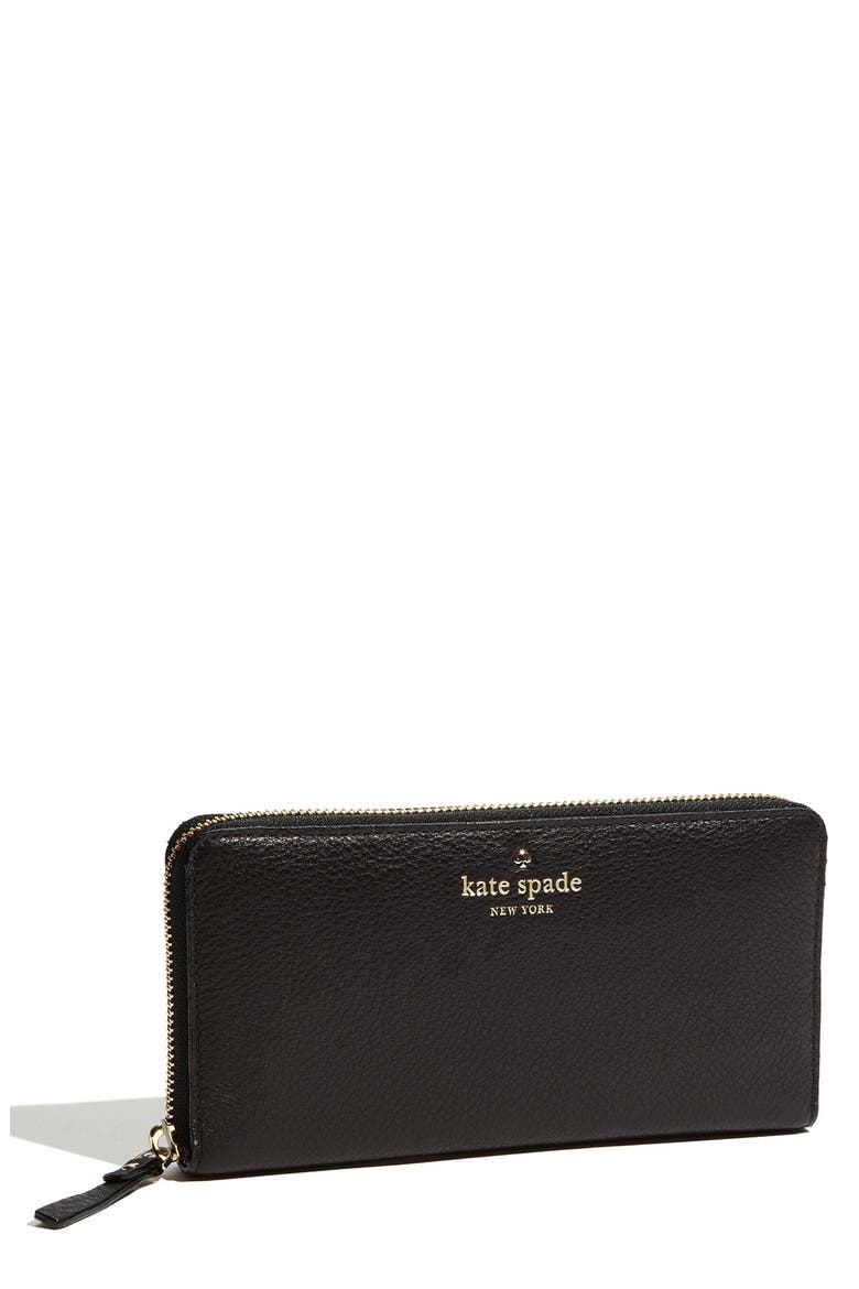 'cobble hill - lacey' zip around wallet, Main, color, BLACK