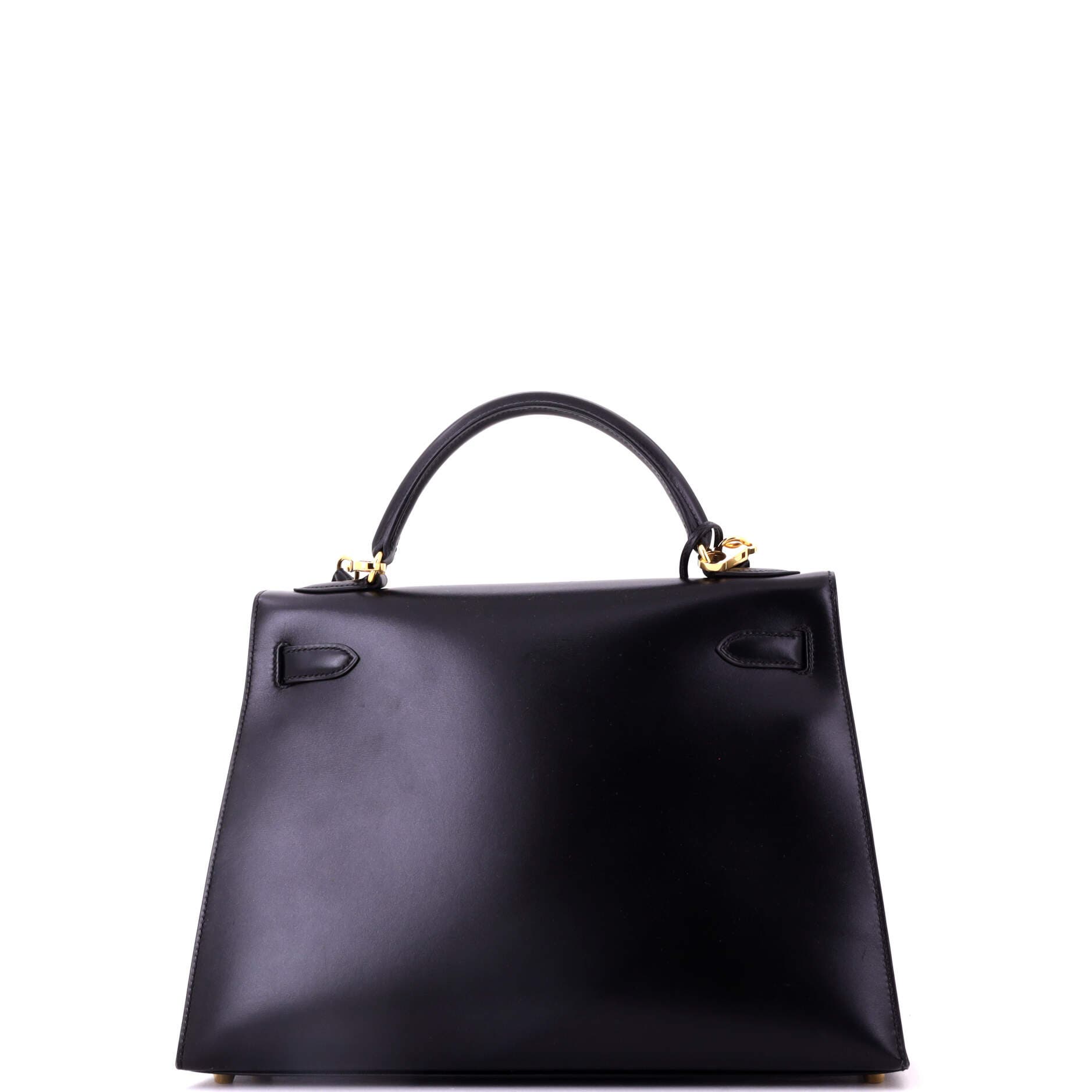 Kelly Handbag Black Box Calf with Gold Hardware 32, Alternate, color, Black
