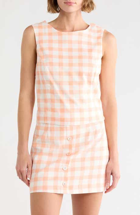 Gingham Check Sleeveless Top
