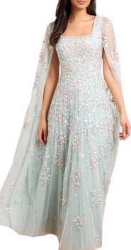 Needle & Thread Versailles Ditsy Cape Sleeve Ankle Gown