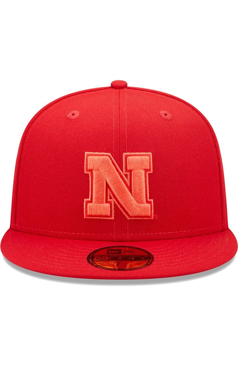 New Era Men's New Era Scarlet Nebraska Huskers Bright Undervisor 59FIFTY Fitted Hat, Alternate, color,