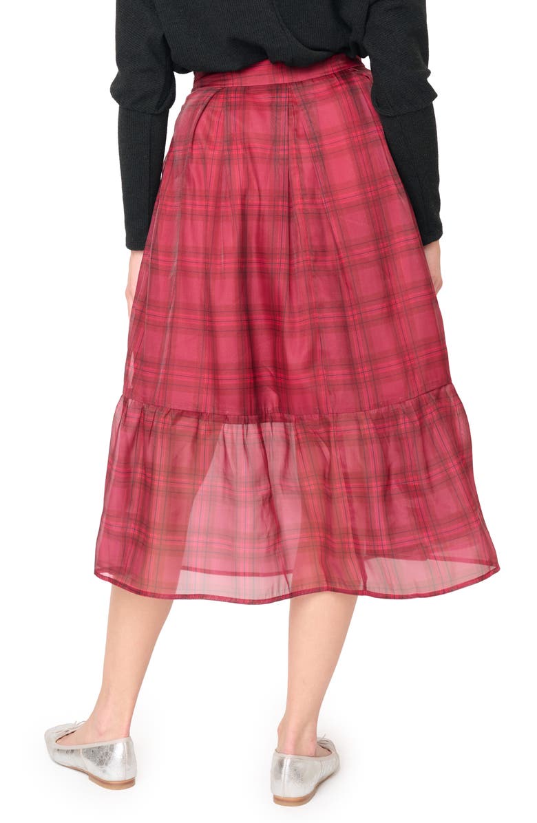 GIBSONLOOK Plaid Organza Tiered Skirt, Alternate, color, 
