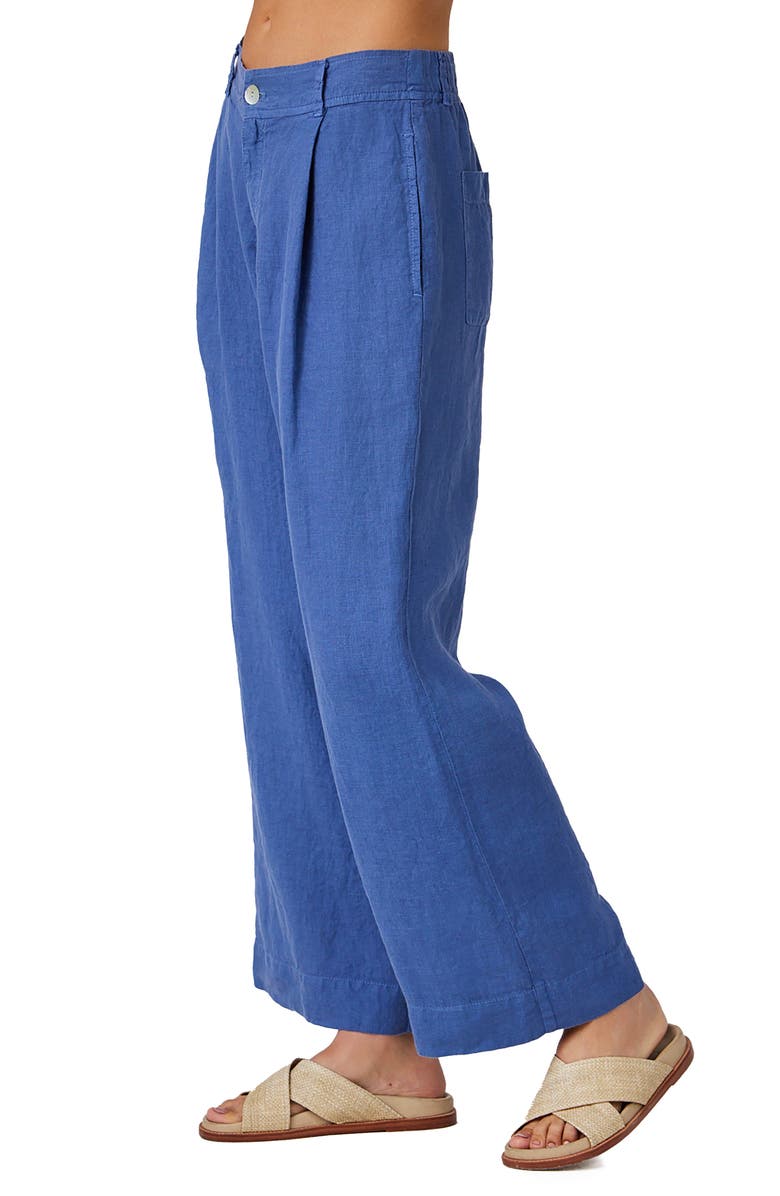 Bella Dahl Pleated Wide Leg Linen Ankle Pants, Alternate, color, 