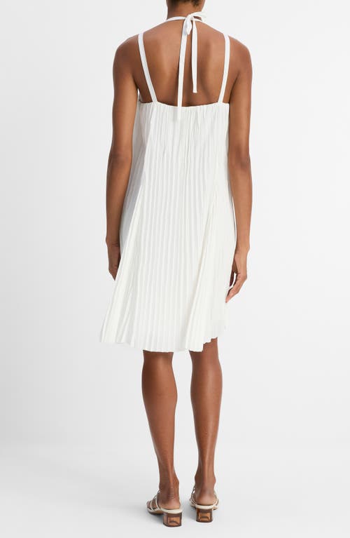Vince Pleated A-line Halter Dress With Pockets In White