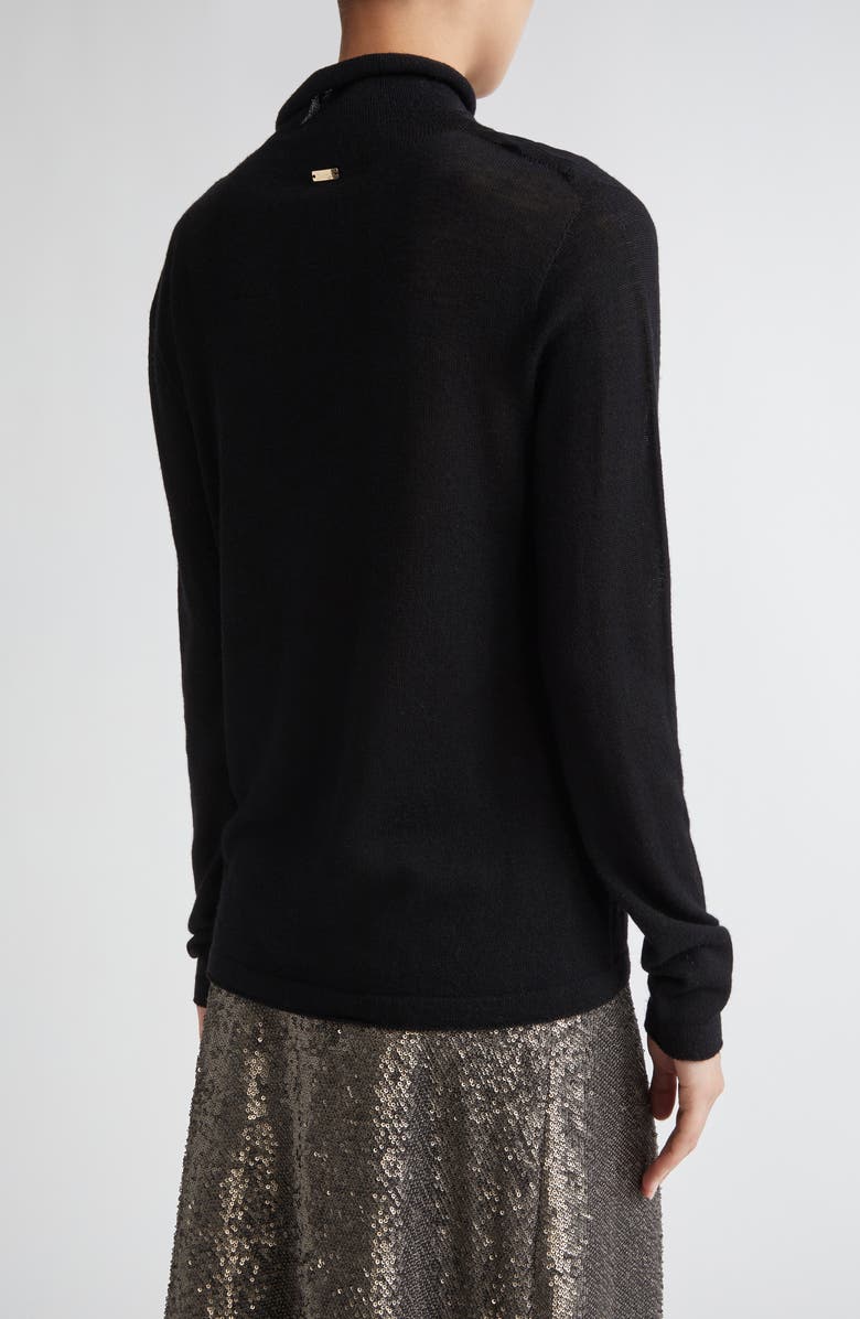 Herno Virgin Merino Wool Funnel Neck Sweater, Alternate, color, Nero