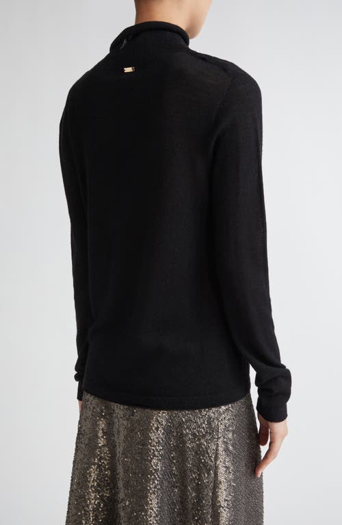 Herno Virgin Merino Wool Funnel Neck Sweater In Black