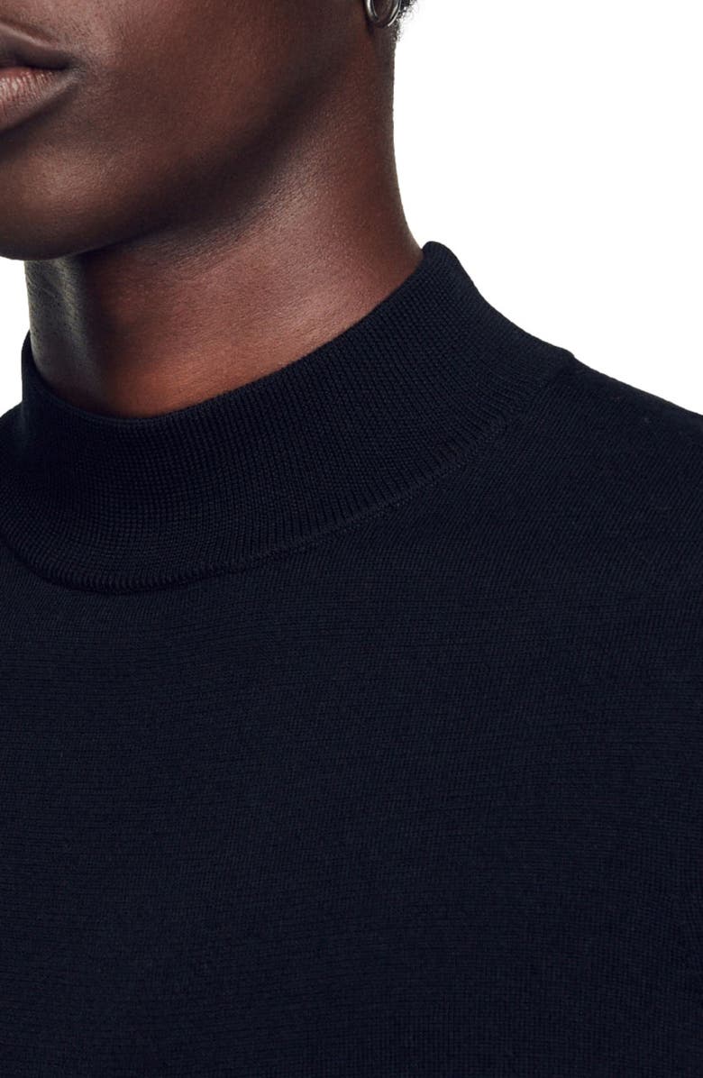 SANDRO Industrial Mock Neck Wool Sweater, Alternate, color,