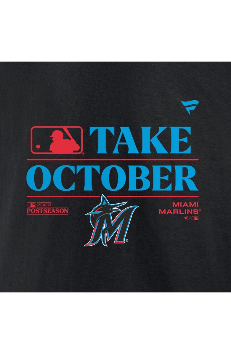 PROFILE Men's Fanatics Branded Black Miami Marlins 2023 Postseason Locker Room Big & Tall T-Shirt, Alternate, color,