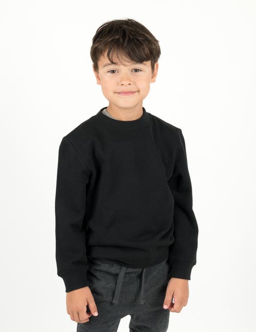 Leveret Kids Pullover Sweatshirt, Long Sleeve, Solid Colors In Black