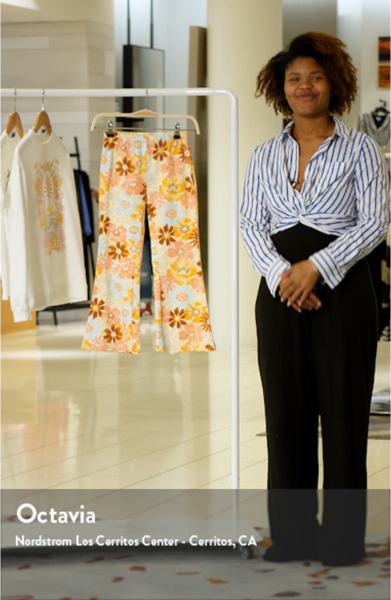 Kids' Flower Power Crop Jersey Flare Pants, sales video thumbnail