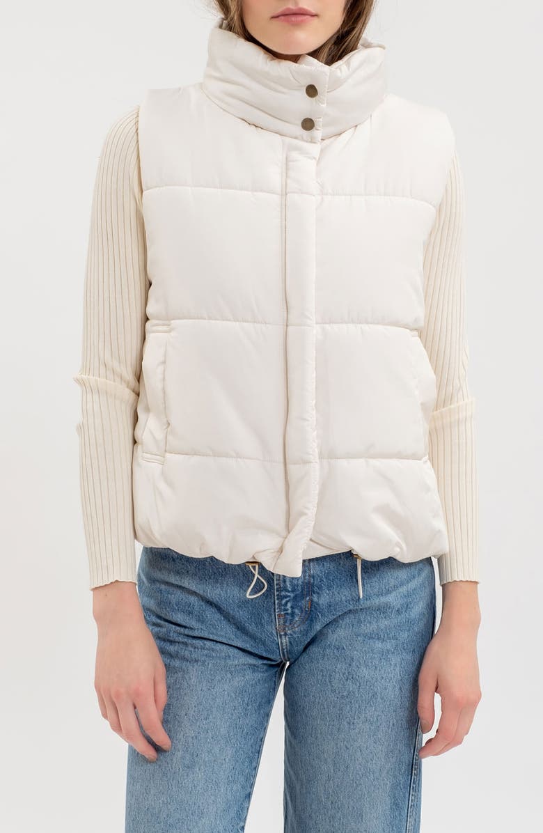 Blu Pepper Quilted Vest, Main, color, Ivory