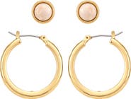 GUESS Gold-Tone Serpentine Stud & Hoop Earring Set