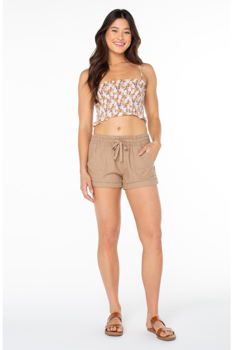 Hello Sunshine Floral Smocked Crop Top, Alternate, color, AFR VIOLET