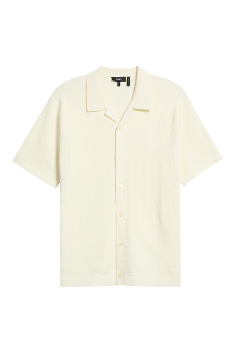 Knit Organic Cotton Button-Up Camp Shirt, Alternate, color, IVORY - C05