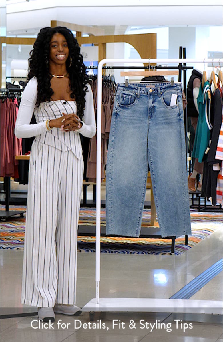 Gwen Raw Hem High Waist Crop Wide Leg Jeans, sales video thumbnail