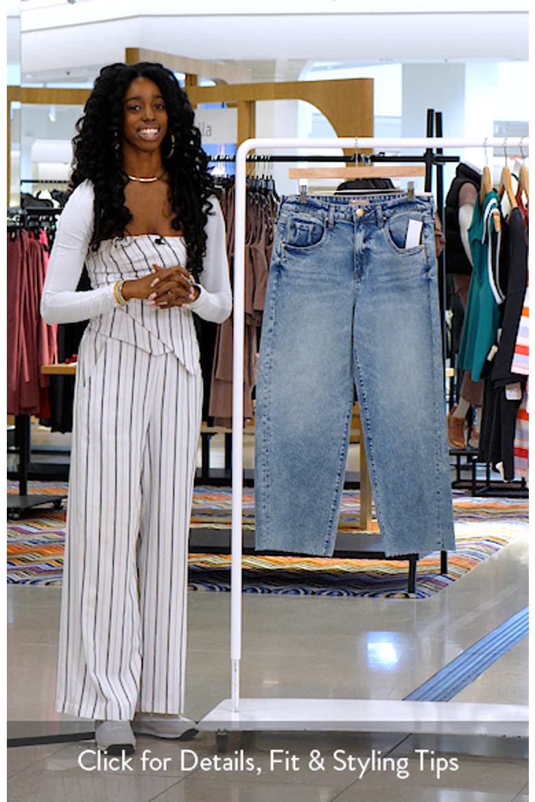 Gwen Raw Hem High Waist Crop Wide Leg Jeans video