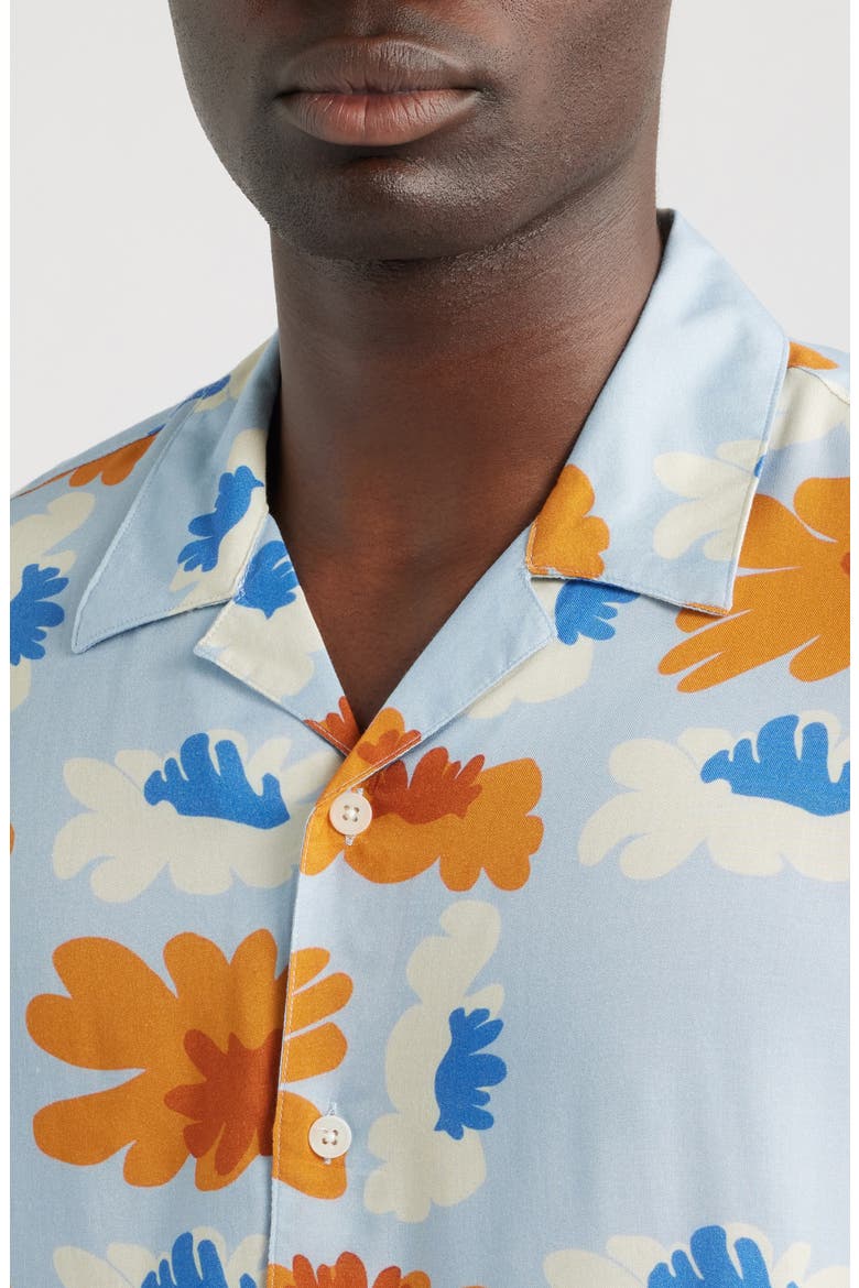 Didicot Floral Camp Shirt, Alternate, color, BLUE / RUST MULTI