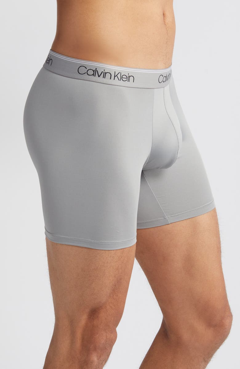 Calvin Klein 3-Pack Low Rise Microfiber Stretch Boxer Briefs, Alternate, color, Black/ Griff