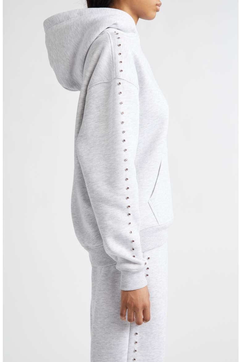 Mung Bean Terminator Bunny Crystal Embellished Graphic Hoodie, Alternate, color, HEATHER GREY