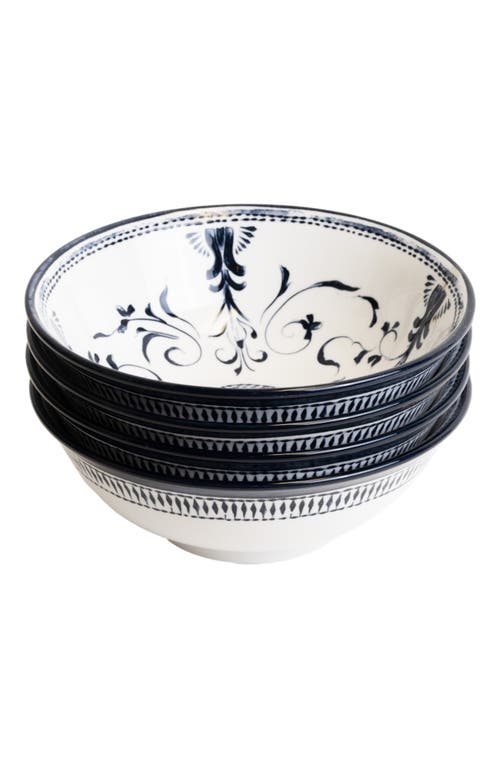Lemieux Et Cie Bruges Porcelain 4-piece Ramen Bowl Set In Blue