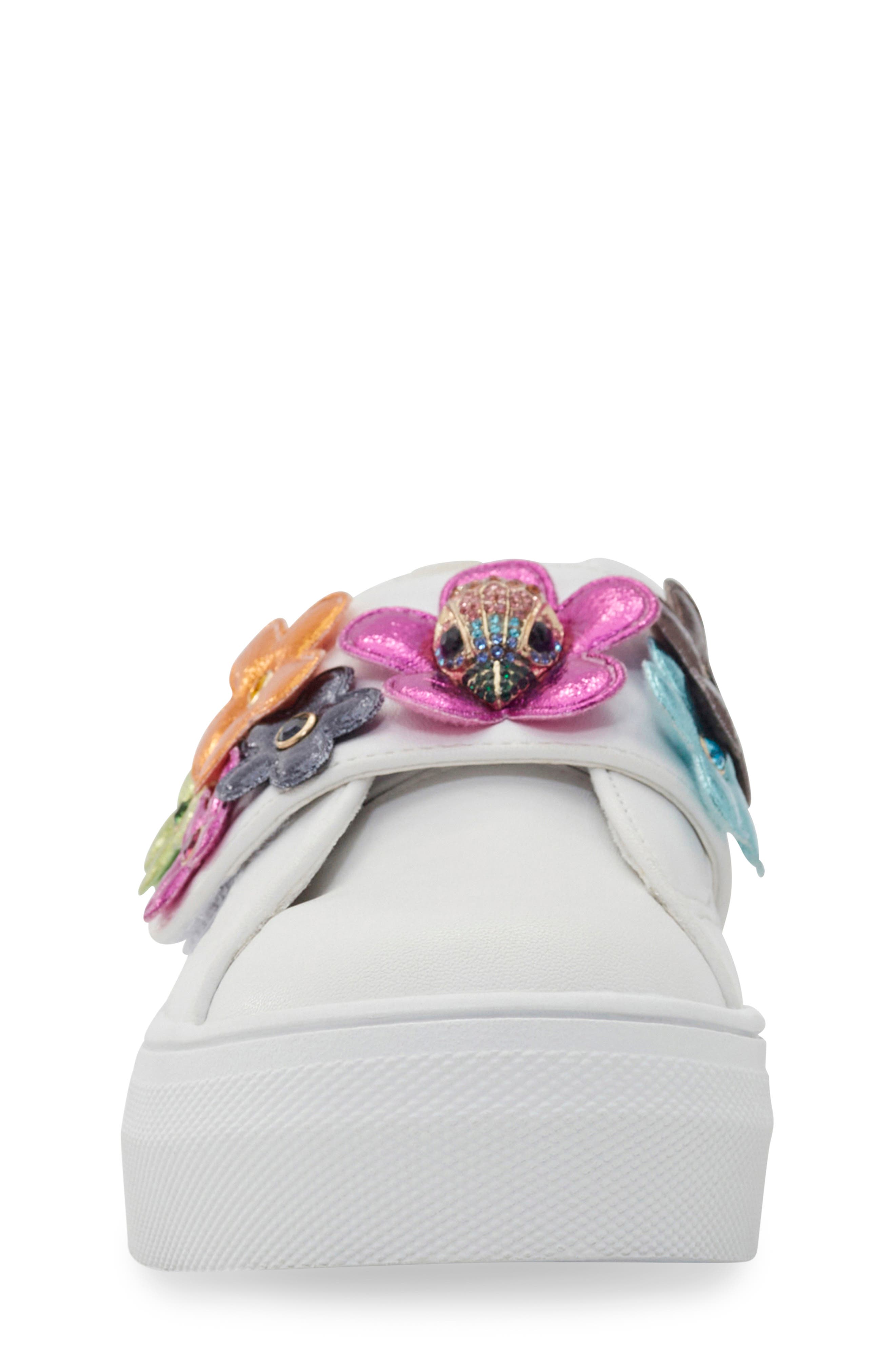 Kurt Geiger London Kids
 Mini Flower Appliqué Petal Platform Sneaker, Alternate, color, White Multi