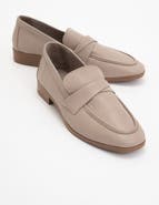 Forever & Always Shoes Splice Leather Flat Loafers