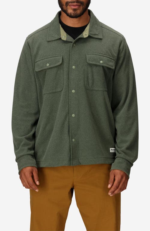 Marmot Felton Long Sleeve Fleece Snap-up Shirt In Green