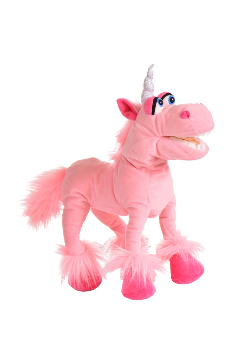 Spark The Pink Unicorn 16 Inch Plush Hand Puppet, Main, color, Pink