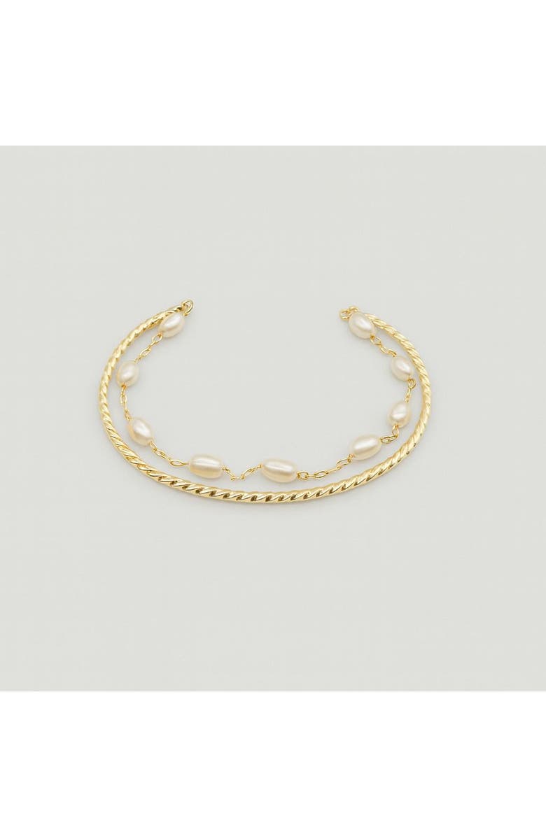 Ivy & Pearl Co. The Heirloom Pearl Chain Bracelet, Alternate, color, Gold