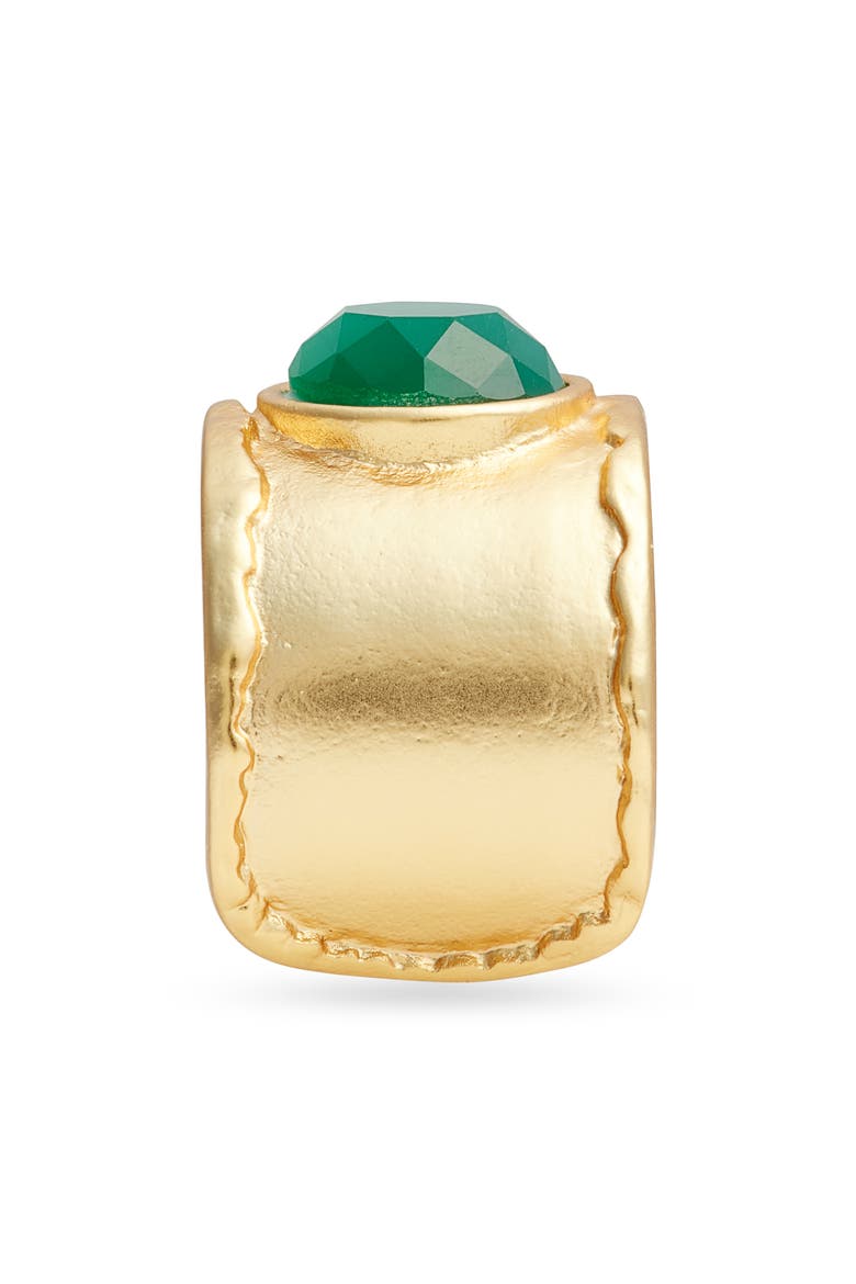 Hand-Edge Glass Open Ring, Alternate, color, GOLD