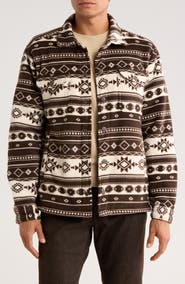 Rainforest Edgewood Geometric Bonded Fleece & Faux Shearling Jacket