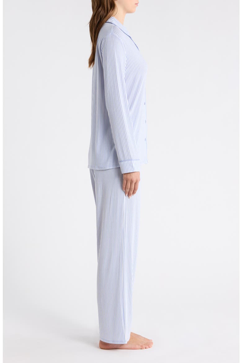 Moonlight Eco Knit Pajamas, Alternate, color, BLUE E- IVORY SKINNY STRIPE