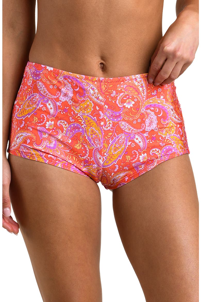 Paisley Daze Swim Shorts, Alternate, color, ORANGE MULTI