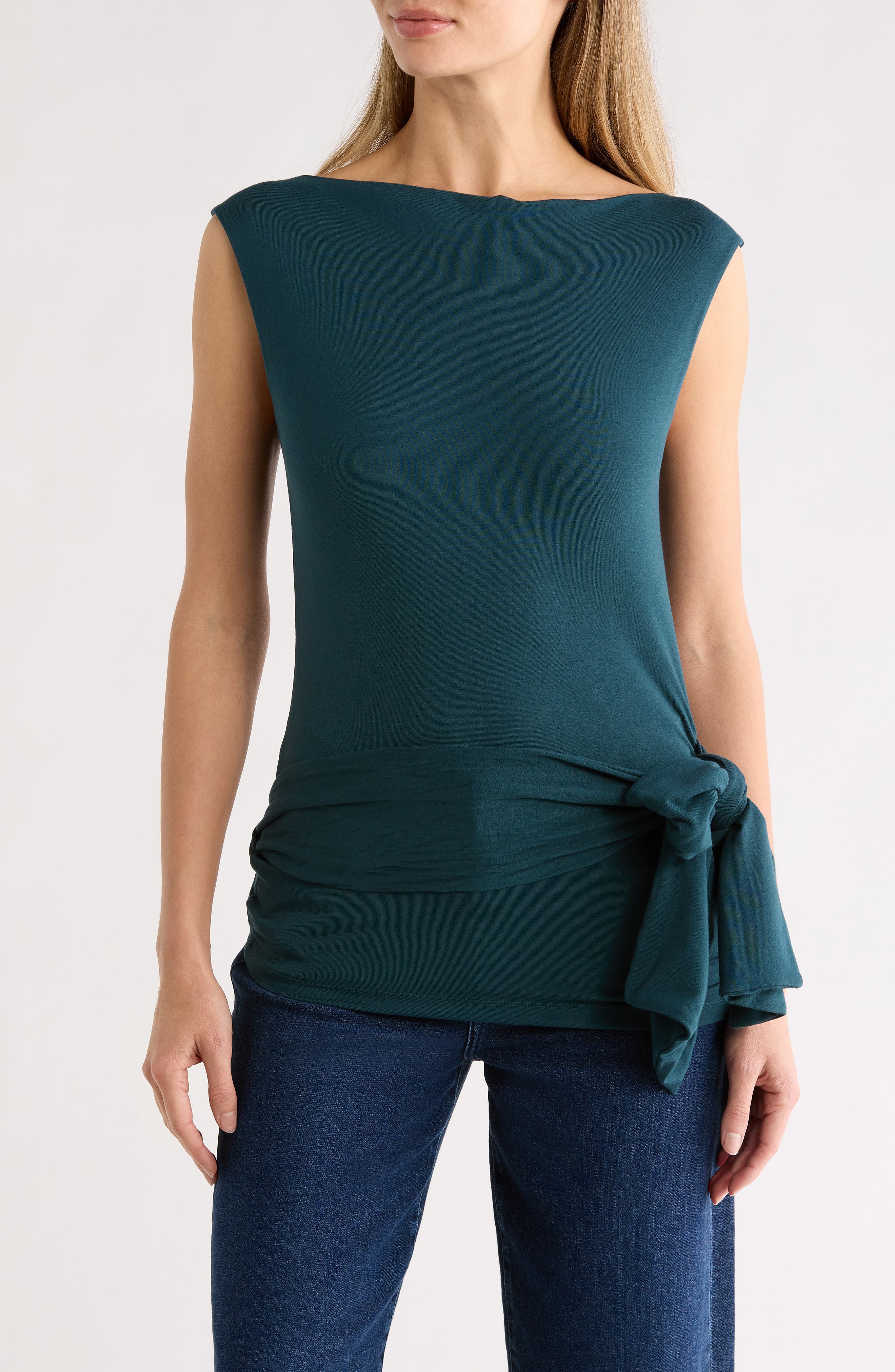 Side Tie Stretch Modal Top - image 3