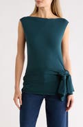 Renee C Side Tie Stretch Modal Top