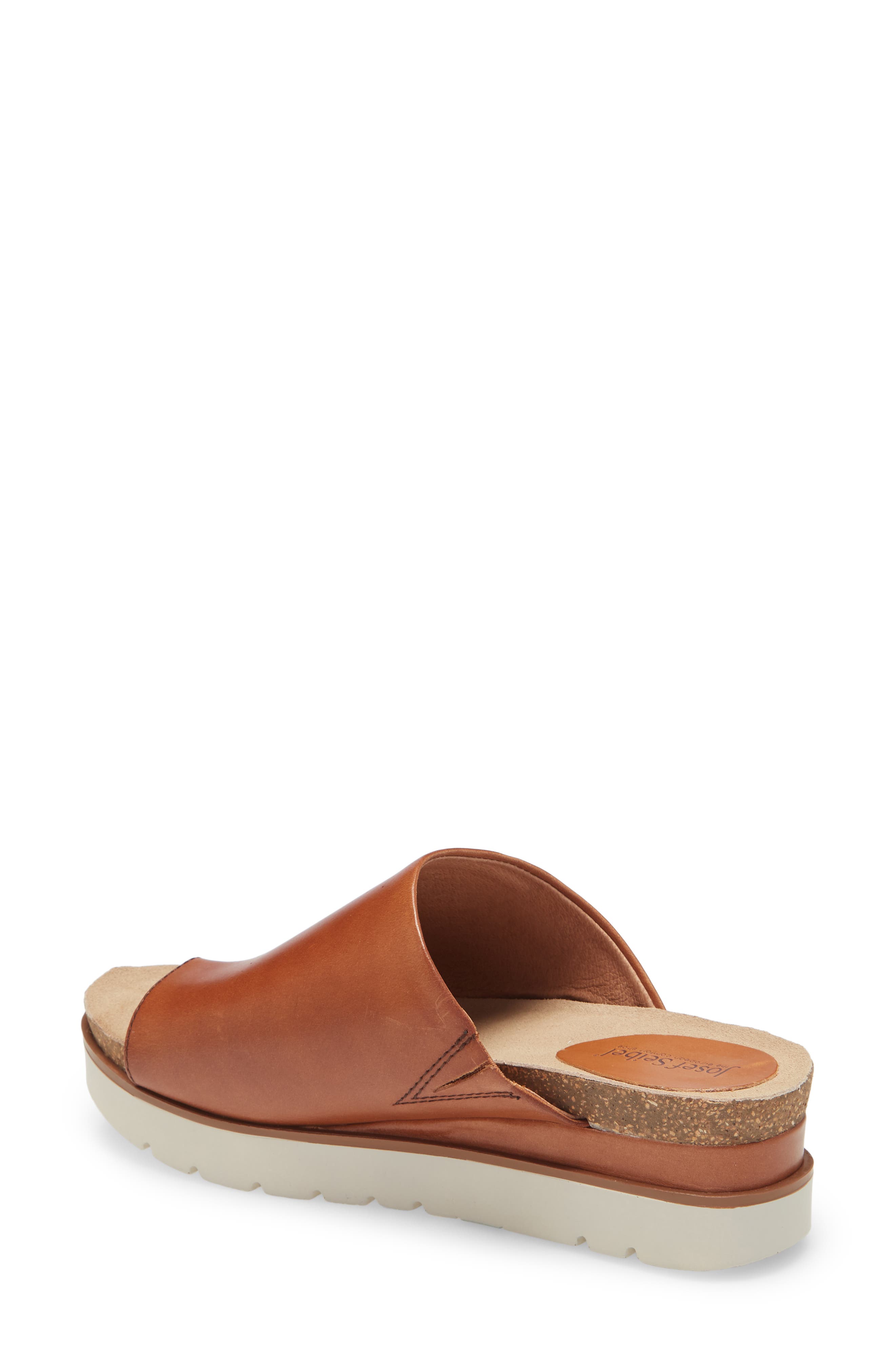 Clea 06 Platform Slide Sandal, Alternate, color, COGNAC LEATHER