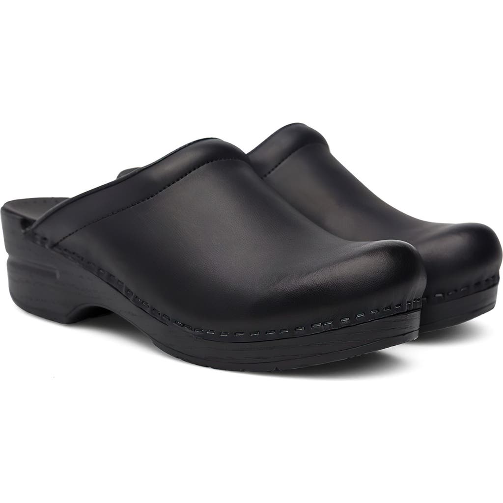 Dansko 'Sonja' Oiled Leather Clog in Black Cabrio  product