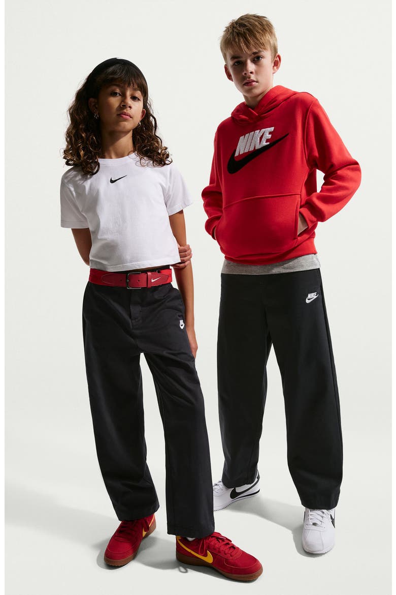 Kids' Sportswear Club Slim Fit Pants, Alternate, color, BLACK/ WHITE