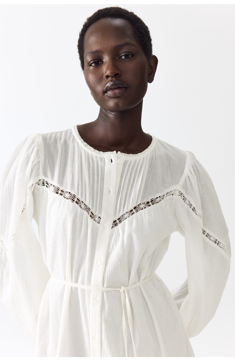 H&M Cotton Tunic Dress, Alternate, color, White