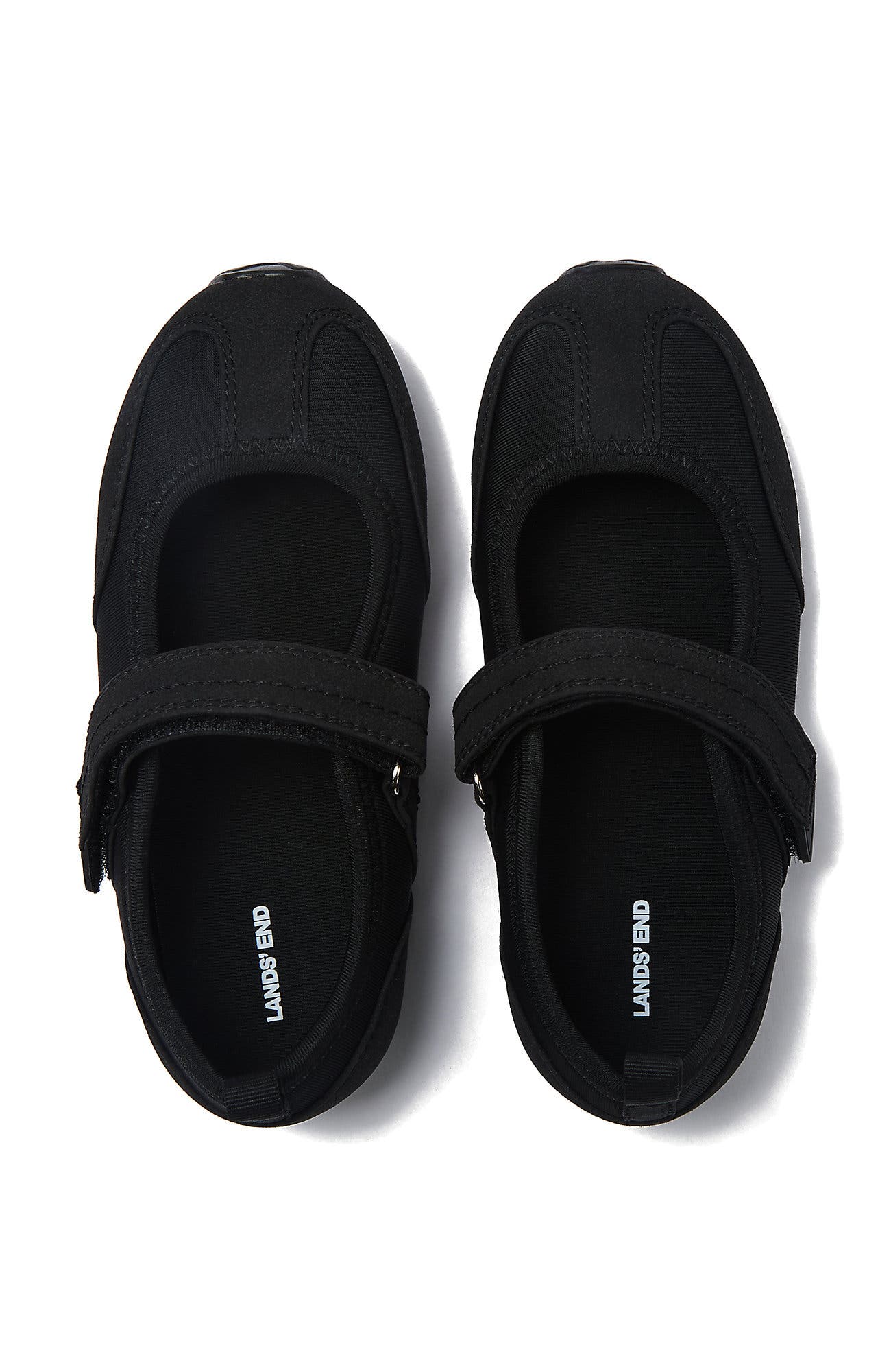 Lands' End Girls Mary Jane Easy On Sneakers, Alternate, color, Black