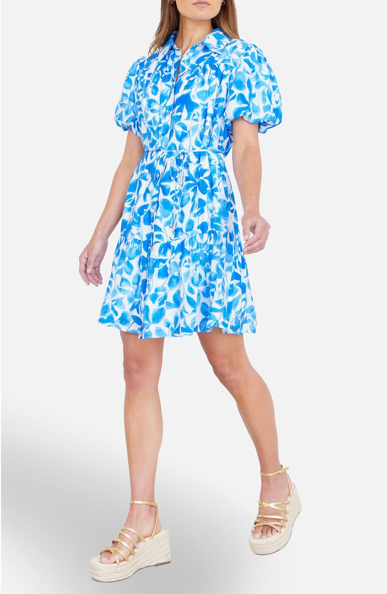 Yumi Floral Print Relaxed Shirt Dress, Alternate, color, Blue