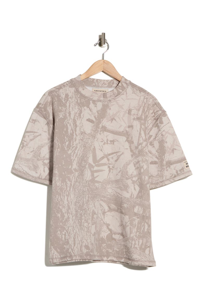 Tonal Leaves Fleece T-Shirt, Alternate, color, TONAL LEAVES