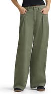 Lee Pleated Slouchy Wide Leg Twill Pants