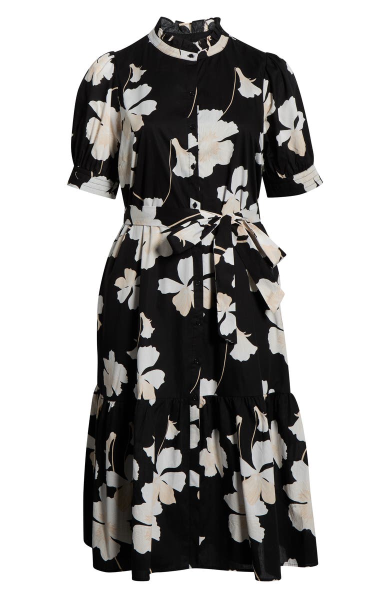 SUGARLIPS Medina Floral Print Shirtdress, Alternate, color, Black-Grey