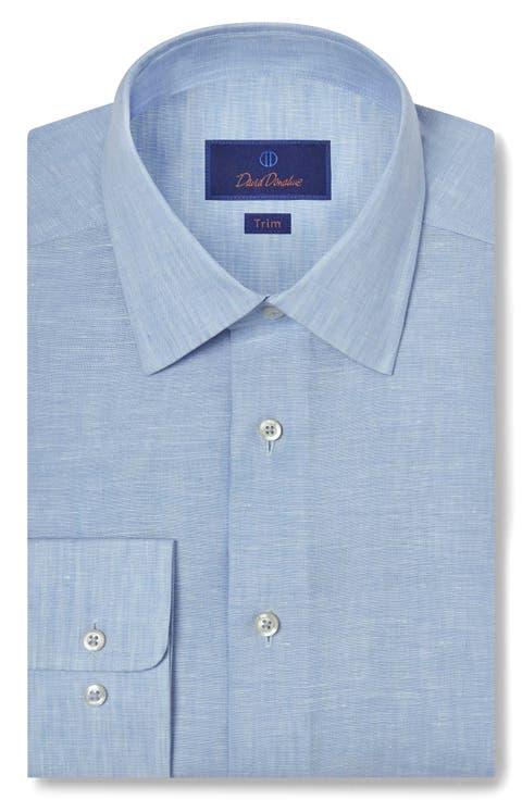 Trim Fit Linen Dress Shirt