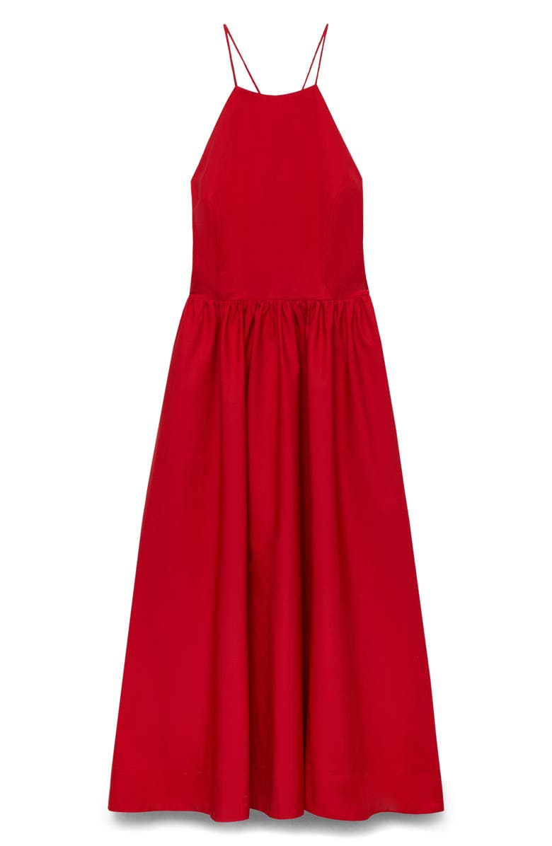 MANGO Sleeveless Fit & Flare Maxi Dress, Alternate, color, Dark Orange