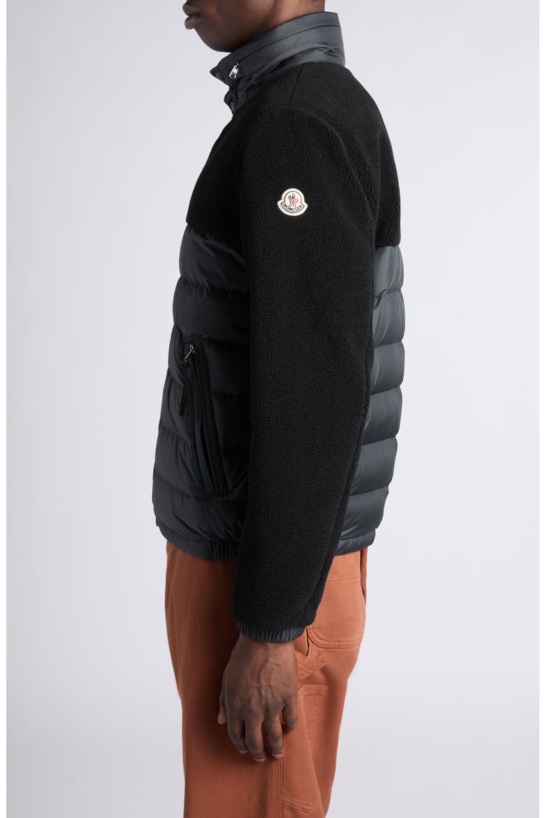 Mistral Mixed Media Down Puffer Jacket, Alternate, color, BLACK