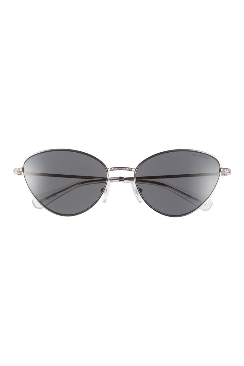 58mm Cat Eye Sunglasses, Main, color, DARK GREY