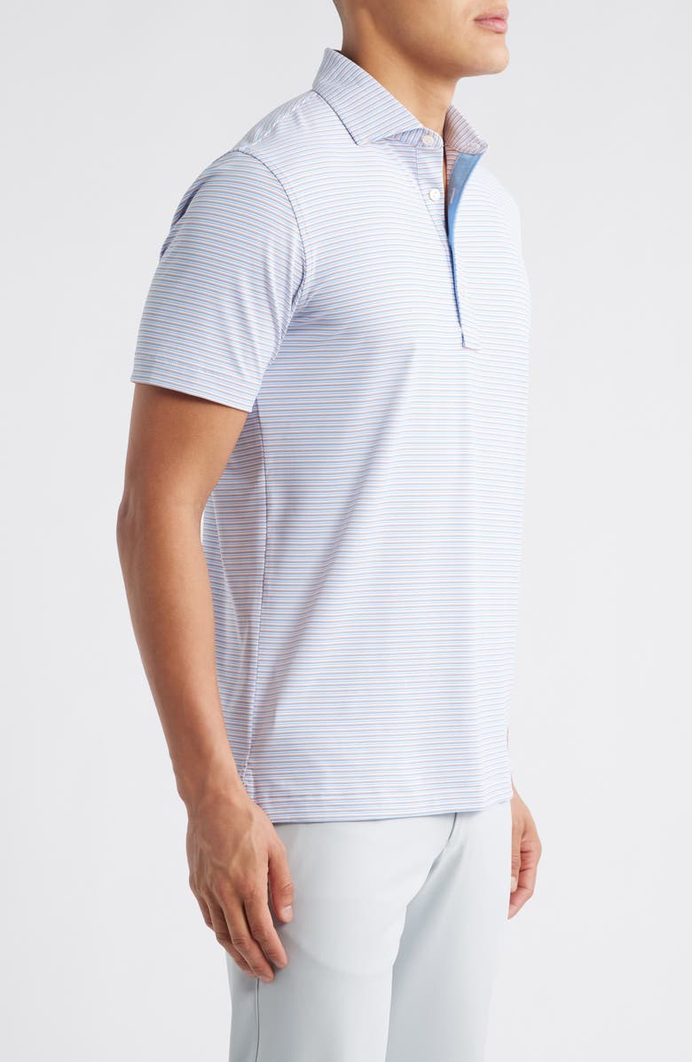 Peter Millar Crown Crafted Alt Performance Polo, Alternate, color, White / Fountain Blue